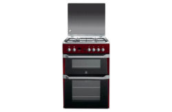 Indesit ID60G2R Gas Cooker with Double Oven - Red.